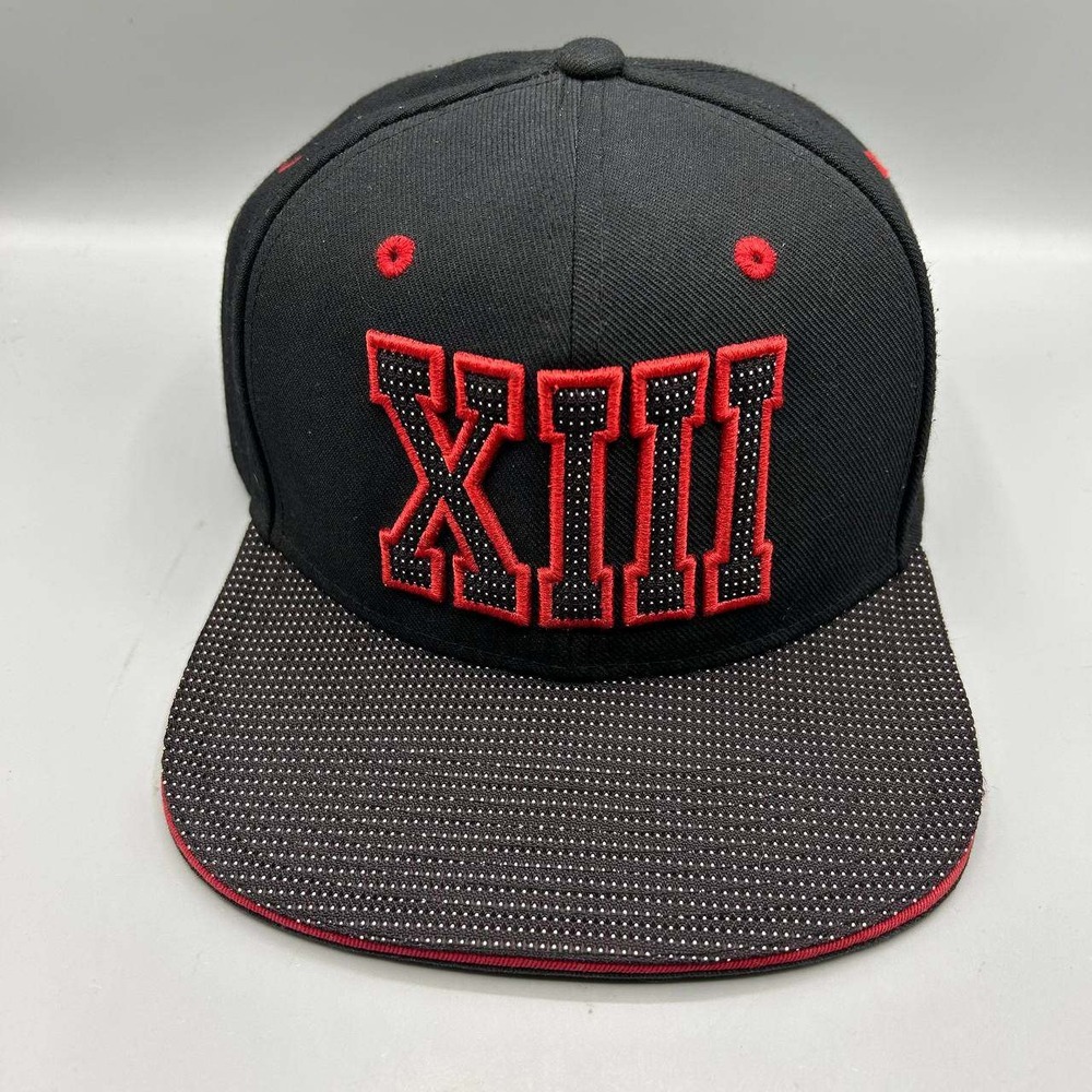 Air Jordan 13 XIII Bred Hat Men Black Embroidered Jumpman Snap Back Cap